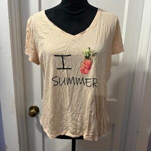 C Sleep I love Summer Yellow Graphic Short Sleeve in L